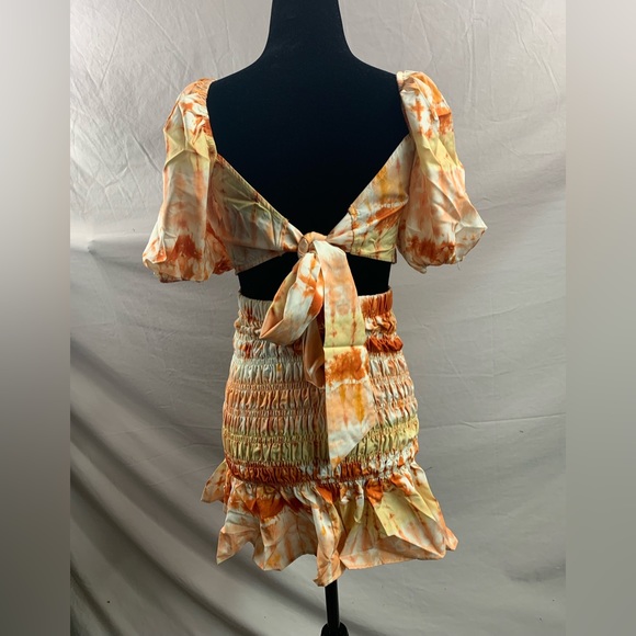 Tie Dye Shirred Crop Top & Ruffle Hem Mermaid Skirt 50% OFF - Picture 9 of 9